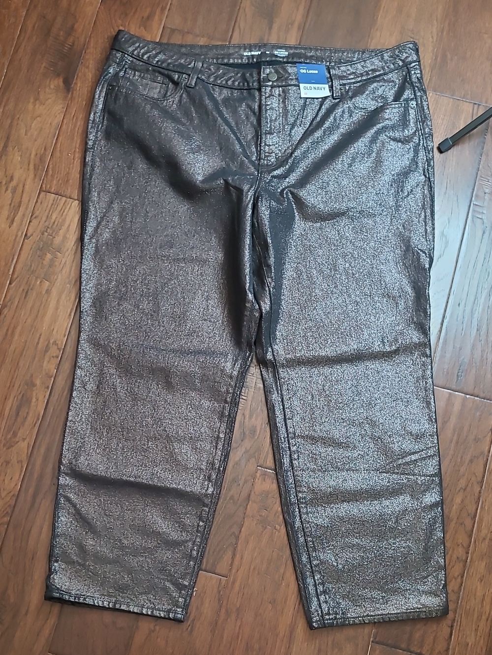 NWT Old Navy Metallic Brown High-Rise OG Loose Jeans size 22